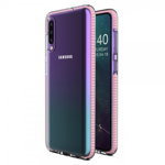 Husa Spate Upzz Spring Samsung Galaxy A50 ,silicon 1mm ,rezistenta La Socuri ,transparenta Cu Margine Roz Deschis