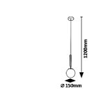 Pendul Rabalux Divina, E14, IP20, 120 cm, metal/sticla, Auriu