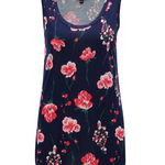 Maiou albastru inchis oversize lung cu model floral Dorothy Perkins, Dorothy Perkins