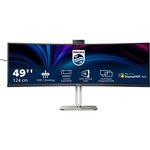 Monitor Curbat Philips Super Wide LED VA 49", DQHD, 75Hz, 4ms GtG, HDMI 2.0, DP 1.4, USB Type-C, FlickerFree, Low Blue, Speakers, Webcam, USB hub, Negru, 49B2U5900CH