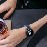 Curea silicon DuxDucis Magnetic LD compatibila cu Samsung Galaxy Watch 3 45mm/Gear S3 si Huawei Watch Ultimate/GT3 SE 46mm, 22mm, Negru/Galben, DuxDucis