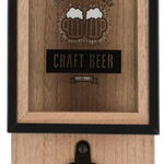 Desfacator si cutie pentru depozitare capace Craft Beer, 15.3x8.3x30 cm, lemn, Excellent Houseware