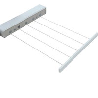 Uscator Rufe Retractabil, KlaussTech, 5 Sfori pentru Uscarea Rufelor, Rezistent, Alb, KlaussTech