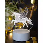 Lampa Decorativa 3D Unicorn - 10x17cm, Inovius