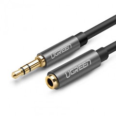 Cablu audio Ugreen AV118, 3.5mm jack male - 3.5mm jack female, 1m, Black-Blue Cablu audio Ugreen AV118, 3.5mm jack male - 3.5mm jack female, 1m, Black-Blue