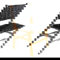 Scaune de dining negre/maro 2 buc. lemn masiv de tec Perugia – House Nordic, House Nordic