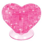 Puzzle 3D model inima de cristal 46 piese roz