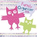 Owls Family Organiser - 2024 Square Wall Calendar 