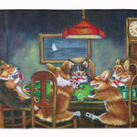 Caroline`s Treasures Carolines Comori 7416RUG Corgi Joc Poker Machine lavabil memory foam Ma Multicolore 19 X 27, 