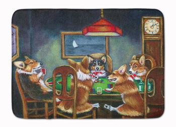 Caroline`s Treasures Carolines Comori 7416RUG Corgi Joc Poker Machine lavabil memory foam Ma Multicolore 19 X 27, 