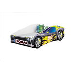 Pat copii personalizat Race Car MyKids, 160 x 80 cm, pal, maxim 90 kg, 3 ani+, Multicolor