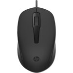 HP Mouse USB-A wired, black, 3 buttons, ambidextrous, up to 1600 dpi. Dimensions: 10.34 x 6.11 x 3.42 cm. Weight 60g, HP
