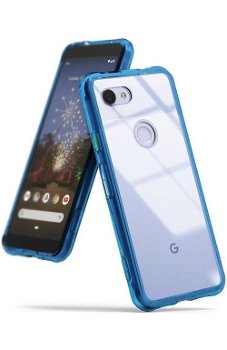 Husa Google Pixel 3a Ringke Fusion Transparent/Albastru