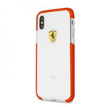 Capac Protectie Spate Ferrari Anti-soc Pentru Iphone X Racing Logo- Transparent Rosu, Ferrari