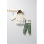 Set 3 piese: pantaloni, bluzita si hainuta pentru bebelusi KING, Tongs baby (Culoare: Verde, Marime: 18-24 luni)