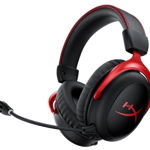 Casti Gaming HyperX Cloud II, Wireless, Microfon (Negru/Rosu), HyperX