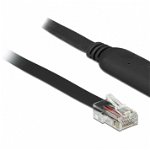 Cablu USB-C la Serial RS-232 RJ45 (pentru router CISCO) T-T 2m Negru, Delock 63912