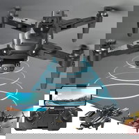 Mini drona CZ12 WiFi, Retur automat, Control Smartphone, Camera Duala Profesional 4K UHD, motor fara perii, zoom 50x, evitare inteligenta a obstacolelor, geanta de transport, Gri, Tenq.ro