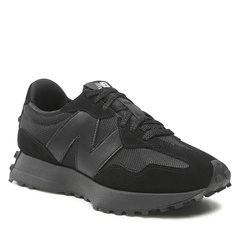 New Balance, Pantofi sport 327 unisex cu garnituri de piele, Negru, 12 New Balance, Pantofi sport 327 unisex cu garnituri de piele, Negru, 12