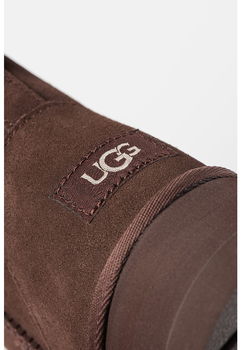 UGG, Ghete de piele intoarsa, fara inchidere Classic Mini, Maro inchis, 35 EU