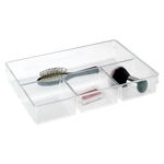 Organizator pentru cosmetice Wenko Femne, 4 compartimente, Plastic, Transparent