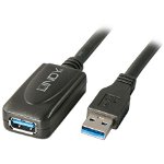 Cablu USB 3.0 Male - USB 3.0 Female 5m Negru, Lindy