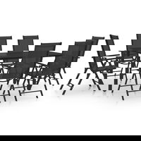 Set mobilier de gradina vidaXL, 7 piese, negru, aluminiu, 44.41 kg 3070635