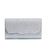 Clutch Minerva argintiu cu glitter