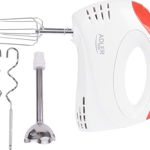 Mixer de mana ,Blender vertical, 2IN1 ADLER AD 4212, 300 W, 5 viteze, Alb/Rosu, Adler