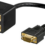
Cablu Adaptor VGA Tata - 2 x VGA Mama, Goobay
