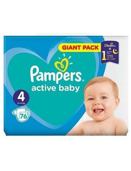 Scutece copii Pampers Active Baby No 4, 8-14 kg, 76 buc Engros, 