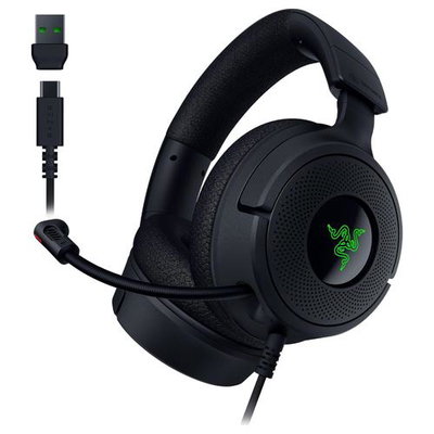 Casti gaming cu fir Razer Kraken V4 X, iluminare Razer Chroma™ RGB, 7.1 Surround, multiplatforma, negru
