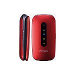 Panasonic - KX-TU456EXRE - Telefon GSM ideal pentru Seniori, Rosu, cu buton SOS, Panasonic