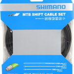 Set cablu si carcasa exterioara MTB OPTISLIK, SHIMANO, Inox, Negru