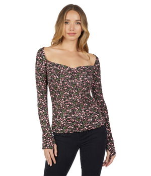 Imbracaminte Femei Michael Lauren Kiran Long Sleeve Black Floral, Michael Lauren