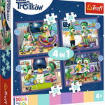 Trefl Puzzle 4in1 35,48,54,70el Trefliki inainte de culcare Noapte buna, Trefliki pentru noapte 34399 Trefl p8, Trefl