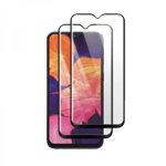 Set 2 folii protectie sticla securizata fullsize pentru Samsung Galaxy A10 SM-105 / M10 SM-M105 , negru, HIMO