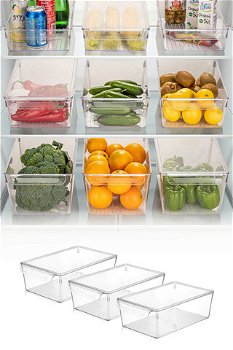 Set organizatoare frigider, Fremont, 964FRM3416, Plastic, Transparent, Fremont
