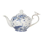 Ceainic din portelan alb albastru 22 cm x 13 cm x 13 h / 0.9 L, Clayre & Eef