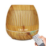 Umidificator si difuzor aromaterapie LilaCare, 400 ml, ultrasonic, cu telecomanda, 7 culori, Lila Care