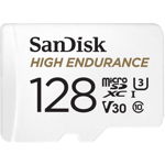 Card de memorie SanDisk micro SD High Endurance Video 128 GB, Class 10, V30, UHS-I U3 + adaptor