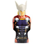 Spumant de baie si sampon 2 in 1 Avengers, 350 ml, figurina 3D Thor, Marvel Avengers