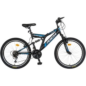 Bicicleta MTB-FS RICH R2449ANA, 24", cadru otel, negru-albastru