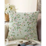 Față de pernă din amestec de bumbac Minimalist Cushion Covers Bloom, 55 x 55 cm, verde, Minimalist Cushion Covers