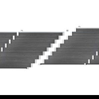 vidaXL Set panouri gard 353x146 cm negru WPC
