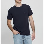 GUESS, Tricou slim fit cu decolteu la baza gatului, Roz somon