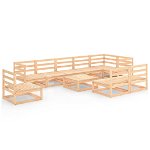 Set mobilier de gradina vidaXL, 10 piese, lemn masiv de pin, 70 x 70 x 67 cm, 60.64 kg