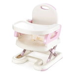 Scaun inaltator de masa, pentru bebe, copii, booster, pliabil si reglabil, roz cu alb, oem