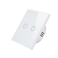 Intrerupator Touch Techstar® Sticla Securizata Design Modern Iluminare LED 2 Faze Alb