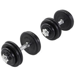 Set gantere cauciucate Gorilla Sports, 30 kg, Negru
